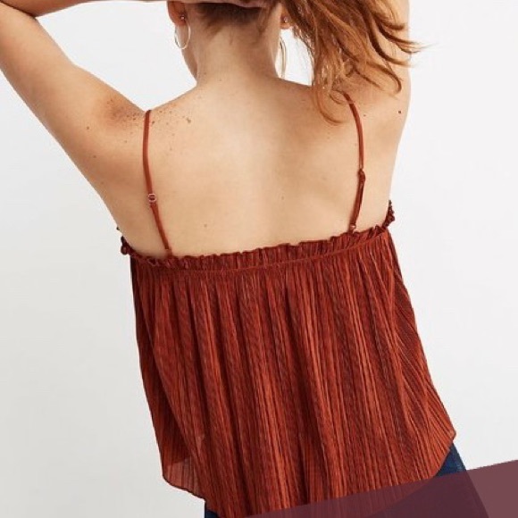 madewell rust pleated cami - Picture 3 of 5